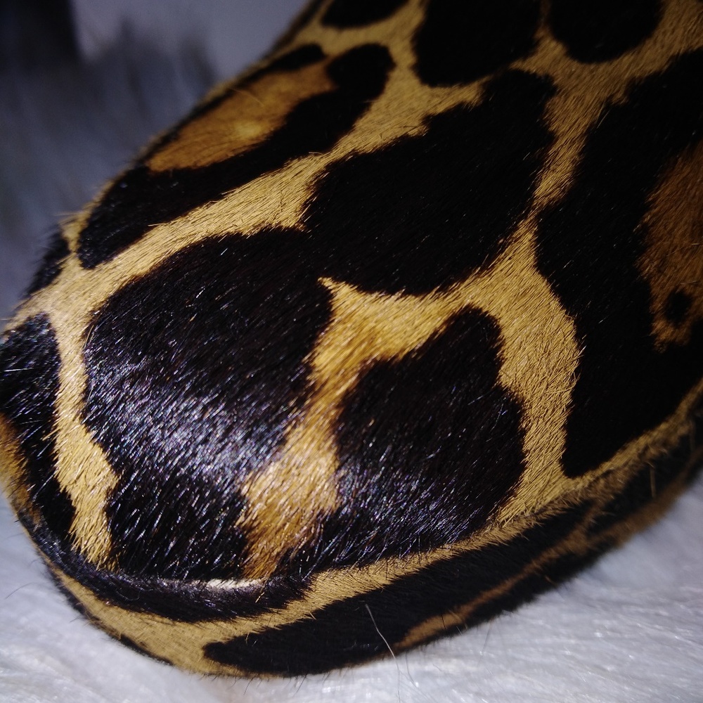 ✨Calvin Klein Leather Leopard Boots / Booties 5.5 - Picture 3 of 7